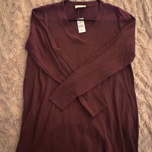 LOFT Deep Burgundy Knit Top